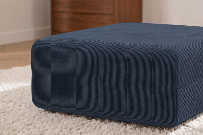 Pouf non convertible et modulable - Velours côtelé Bleu