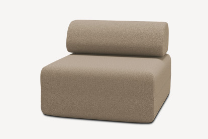 Fauteuil non convertible et modulable - Tissu lisse Marron