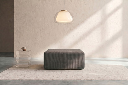 Pouf non convertible et modulable - Velours côtelé Gris