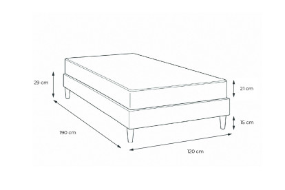 Ensemble Matelas Sommier 120x190 cm - Sommier Blanc (déjà monté) - Supérieur