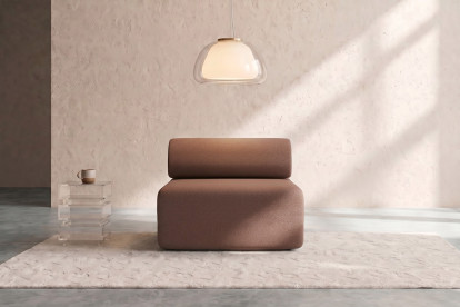 Fauteuil non convertible et modulable - Tissu lisse Terracotta