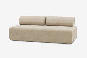 Canapé 3 places non convertible et modulable - Velours côtelé Beige