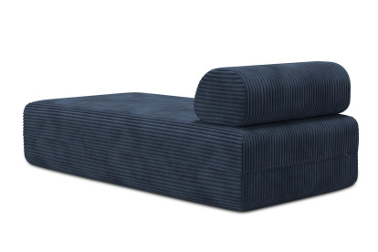 Méridienne non convertible et modulable - Velours côtelé XL Bleu