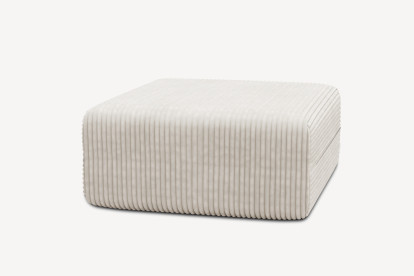 Pouf non convertible et modulable - Velours côtelé XL Blanc