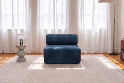 Fauteuil non convertible et modulable - Velours côtelé XL Bleu