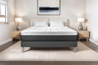 Ensemble Matelas Sommier 150x200 cm - Sommier Gris (en kit) - Vital Soft