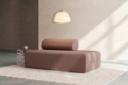 Canapé 2 places non convertible et modulable - Tissu lisse Terracotta