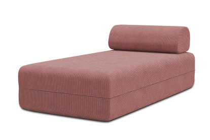 Méridienne non convertible et modulable - Velours côtelé Rose