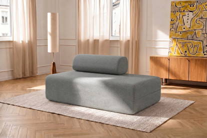 Canapé 2 places non convertible et modulable - Tissu lisse Gris