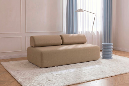 Canapé 3 places non convertible et modulable - Tissu lisse Marron