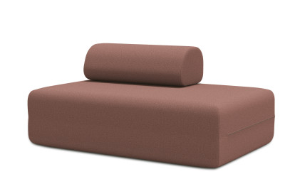 Canapé 2 places non convertible et modulable - Tissu lisse Terracotta