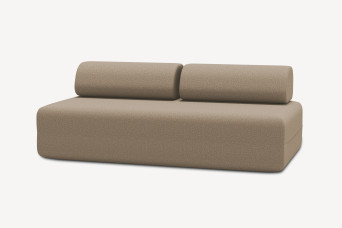 Canapé 3 places non convertible et modulable - Tissu lisse Marron