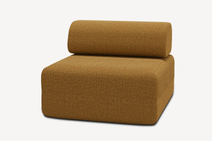 Fauteuil non convertible et modulable - Tissu tweed Jaune