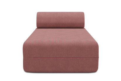 Méridienne non convertible et modulable - Velours côtelé Rose