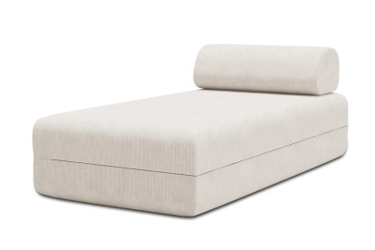 Méridienne non convertible et modulable - Velours côtelé Blanc