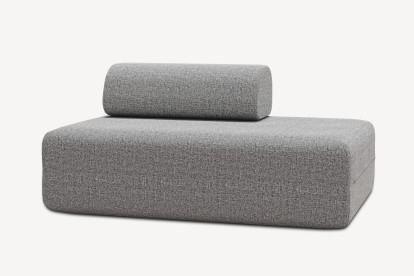 Canapé 2 places non convertible et modulable - Tissu tweed Gris