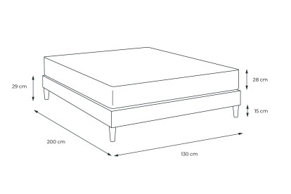 Ensemble Matelas Sommier 135x200 cm - Sommier Gris (en kit) - Vitalspring Recover
