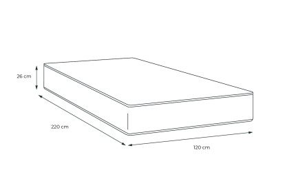 Matelas 120x220 cm Ressorts ensachés et Mémoire de forme - Windsor