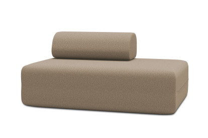 Canapé 2 places non convertible et modulable - Tissu lisse Marron