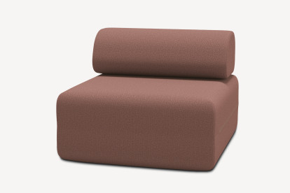 Fauteuil non convertible et modulable - Tissu lisse Terracotta