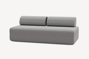 Canapé 3 places non convertible et modulable - Tissu tweed Gris