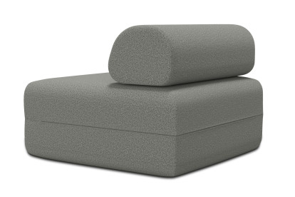 Fauteuil non convertible et modulable - Tissu lisse Gris