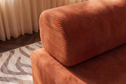 Fauteuil non convertible et modulable - Velours côtelé Terracotta