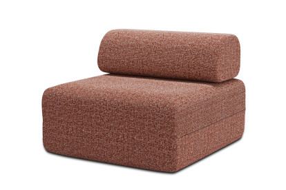 Fauteuil non convertible et modulable - Tissu tweed Rouge
