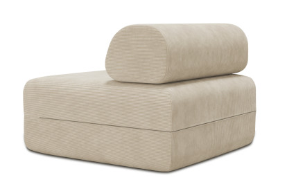 Fauteuil non convertible et modulable - Velours côtelé Beige