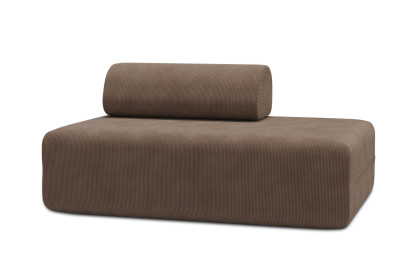 Canapé 2 places non convertible et modulable - Velours côtelé Taupe