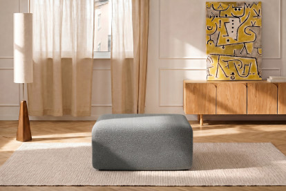 Pouf non convertible et modulable - Tissu lisse Gris