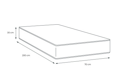 Matelas 70x200 cm Mémoire de forme - Buckingham
