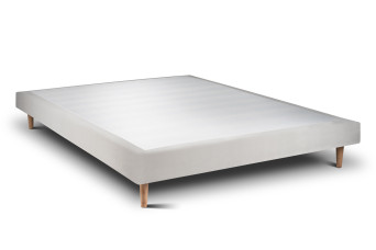 Sommier Tapissier 150x190 cm - H29 cm - Velours - Gris clair
