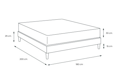 Ensemble Matelas Sommier 180x200 cm - Sommier Blanc (en kit) - Le Cosy