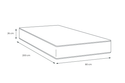 Matelas 80x200 cm Ressorts ensachés et Mémoire de forme - Actiflex Plus