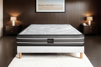 Ensemble Matelas Sommier 160x200 cm - Sommier Blanc (déjà monté) - Exclusive