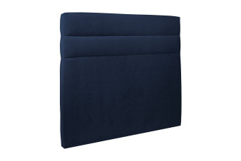 Tête de lit 150 cm Lignes - Tissu Velours Bleu Ocean