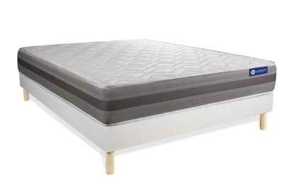 Ensemble Matelas Sommier 180x200 cm - Sommier Blanc (en kit) - Actiflex Relax