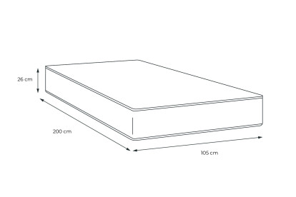Matelas 105x200 cm Latex et mémoire de forme - Actilatex Plus