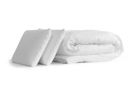 Pack lit complet 160x200 cm - Matelas + Sommier Noir + 2 oreillers + Couette - Supérieur