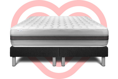Ensemble Matelas Sommier 200x200 cm - 2 Sommiers Noir - Vitalspring Recover