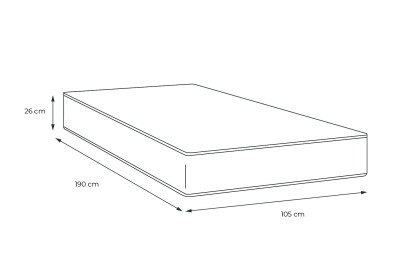 Matelas 105x190 cm Ressorts ensachés et Mémoire de forme - Vitalpower Recover