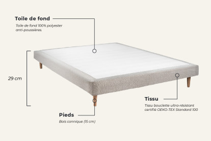 Ensemble Matelas Sommier 160x200 cm - Sommier Beige Clair (déjà monté) - Windsor