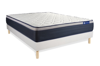 Ensemble Matelas Sommier 120x200 cm - Sommier Blanc (en kit) - Actiflex Max
