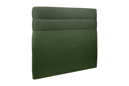 Lit 150x190 cm - Sommier à lattes H29 cm + tête de lit à lignes - Tissu Toile natté Vert Kaki