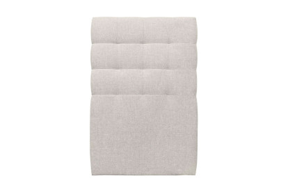 Lit 90x200 cm - Sommier tapissier H35 cm + tête de lit capitonnée - Tissu Toile natté Beige Clair