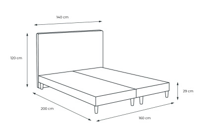 Lit 2x 80x200 cm - Sommier tapissier H29 cm + tête de lit tapissée - Tissu Bouclette Beige Clair
