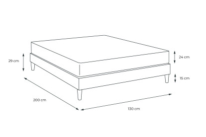 Ensemble Matelas Sommier 130x200 cm - Sommier Gris (en kit) - Actimemo Morpho