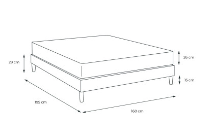 Ensemble Matelas Sommier 160x195 cm - Sommier Gris (en kit) - Actilatex Confort