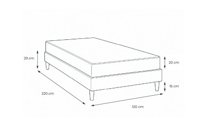 Ensemble Matelas Sommier 120x220 cm - Sommier Gris (en kit) - Actiflex Pur